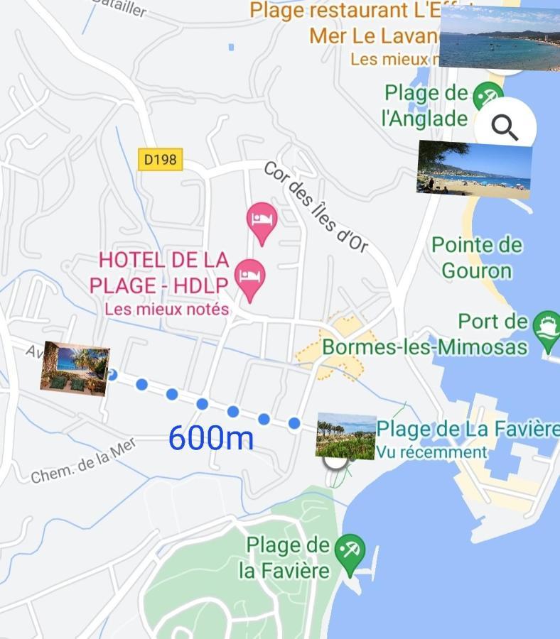 Le Studio Tahiti 4 Pers 600M De La Plage La Faviere Борм-ле-Мимоза Экстерьер фото